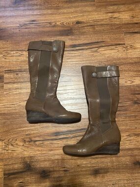 Rockport Tall Wedge Knee Boots in Brown